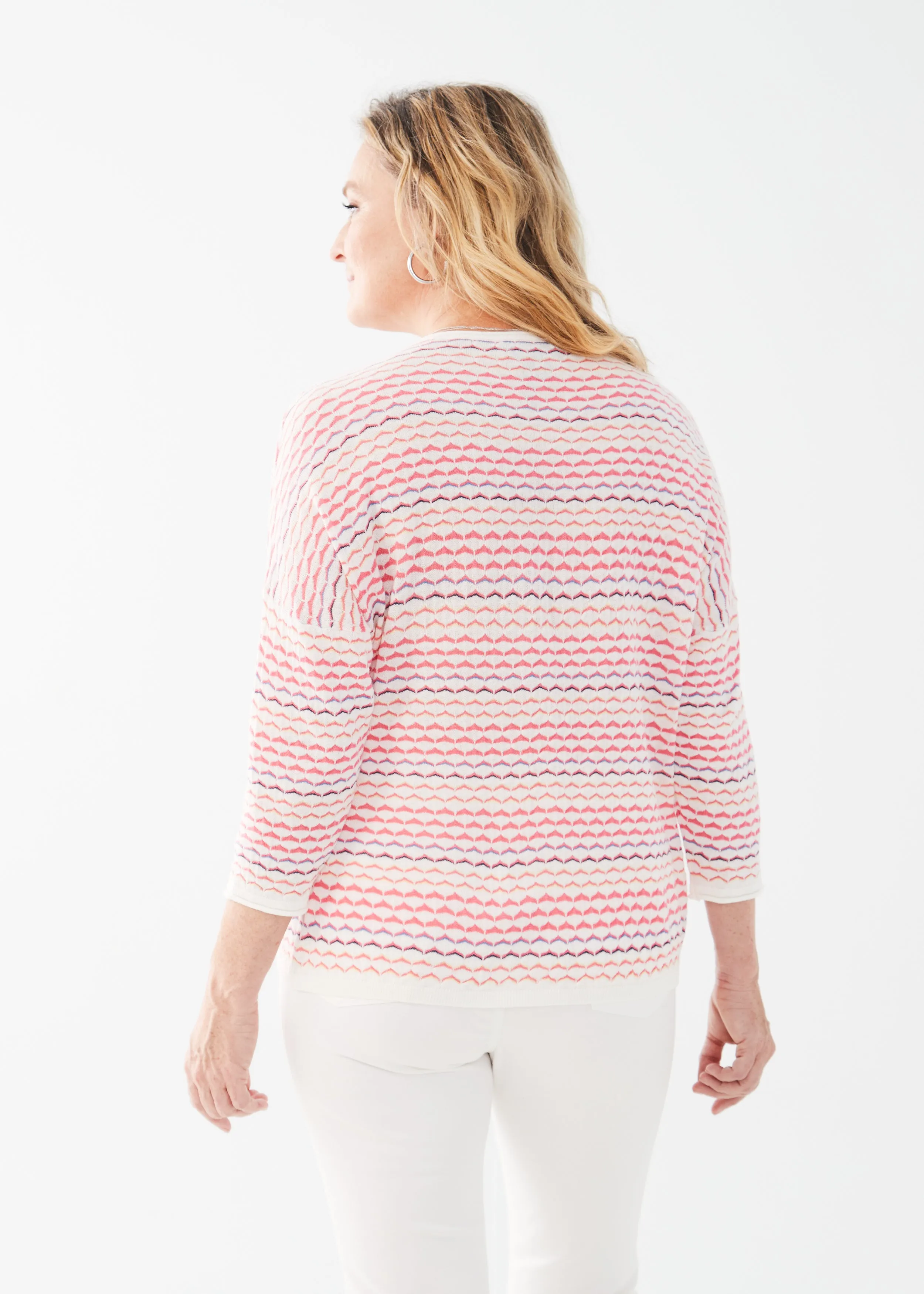 3/4 Sleeve V-Neck Sweater