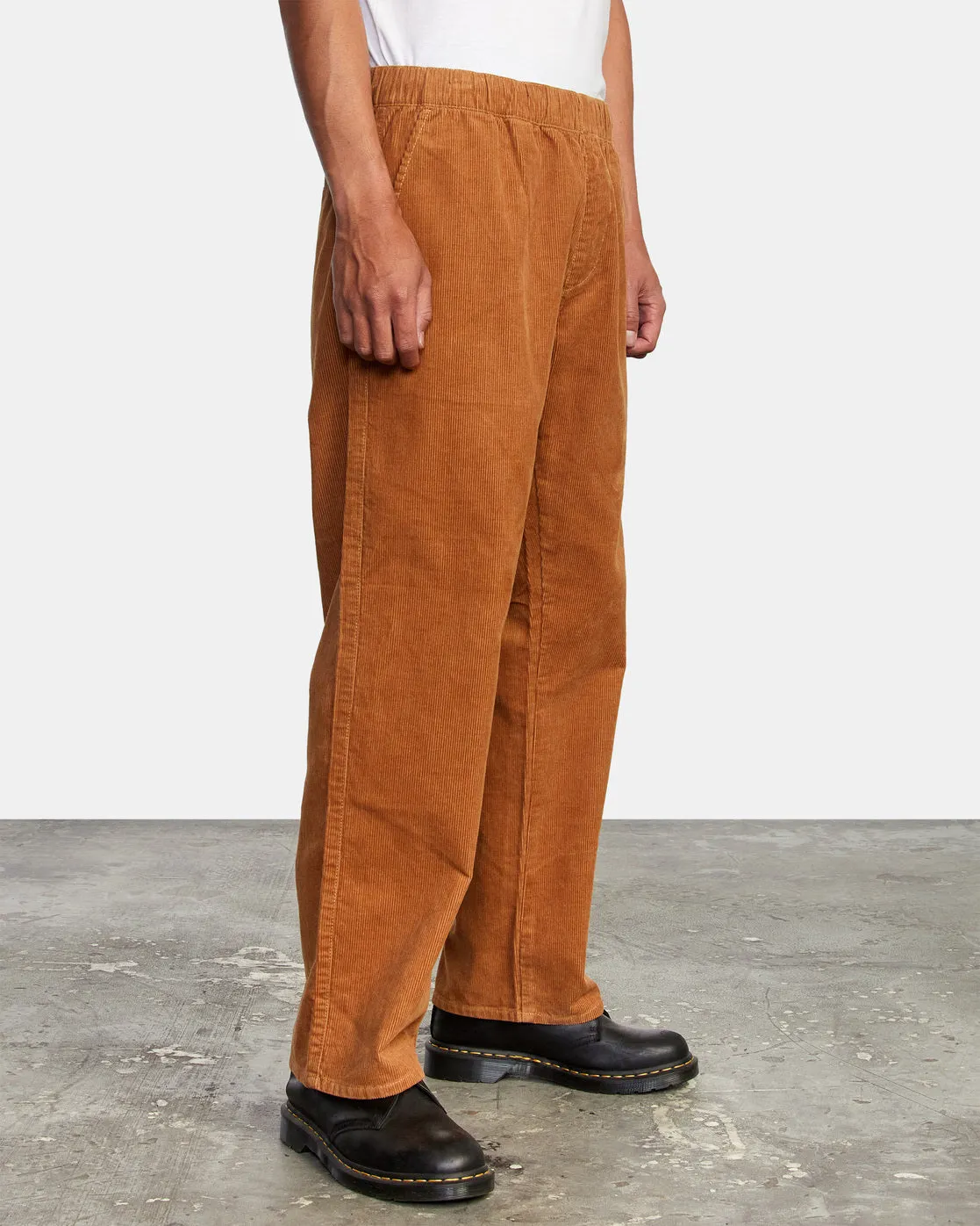 Americana Elastic Waist Cord Pants - Camel