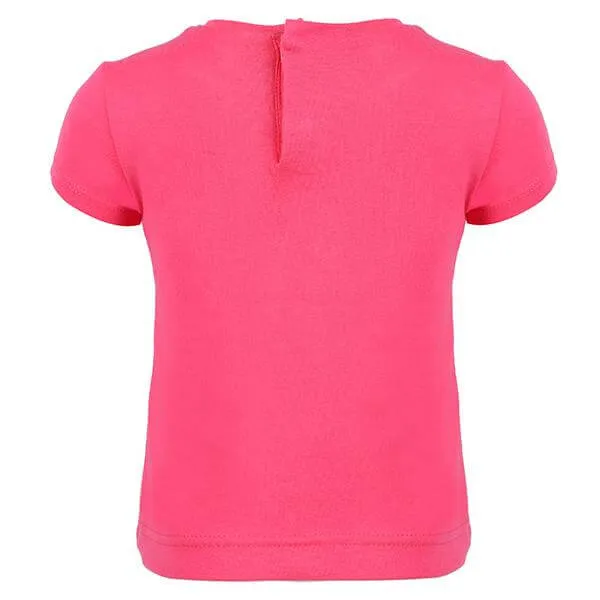 BABY GIRL FUCHSIA BIG BOW PRINT T-SHIRT