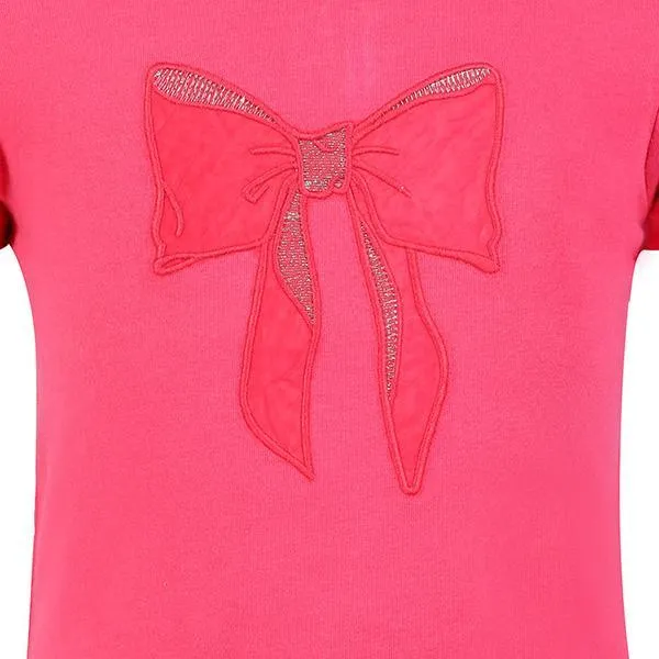 BABY GIRL FUCHSIA BIG BOW PRINT T-SHIRT