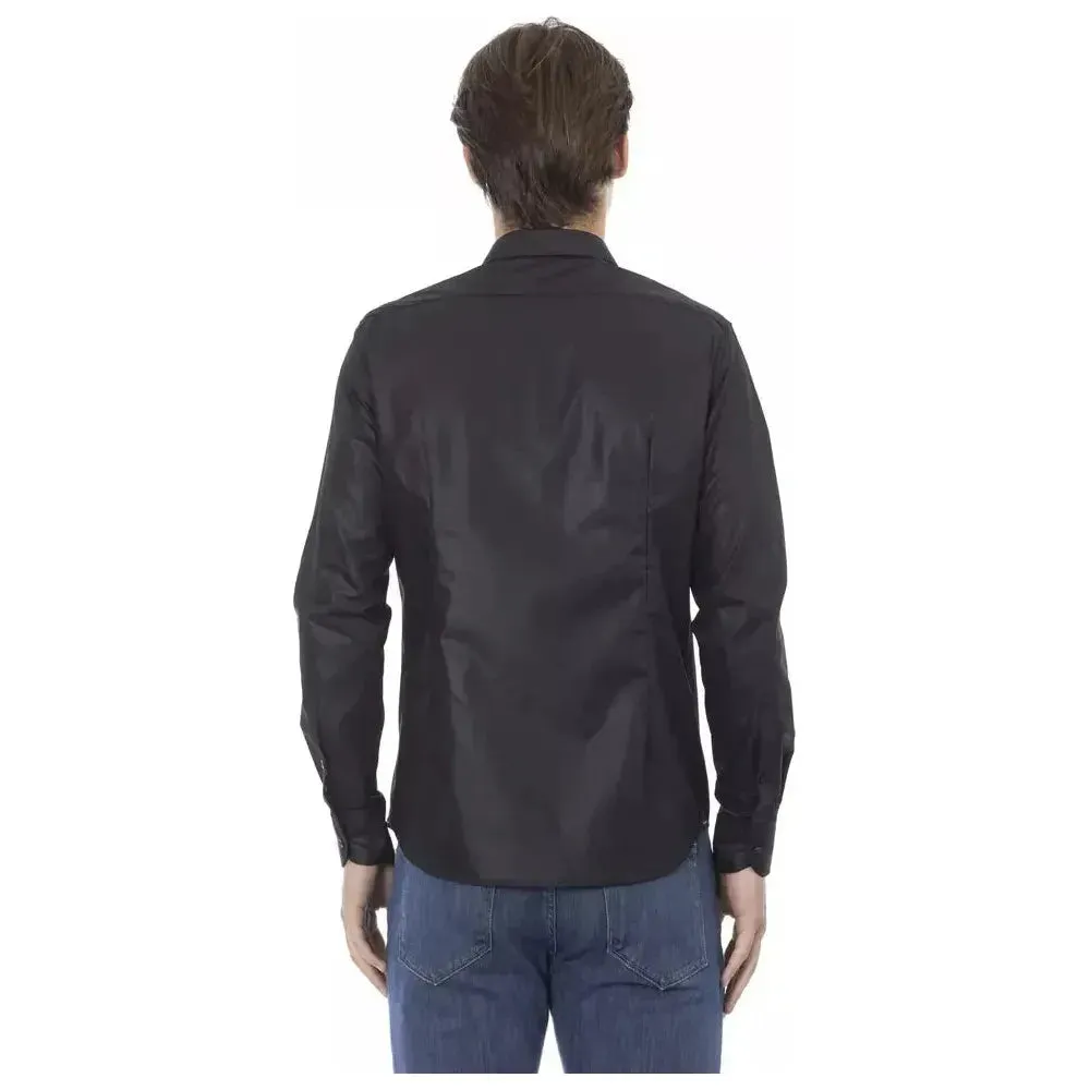 Baldinini Trend Black Polyester Men Shirt