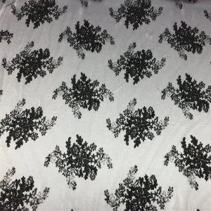 Black Oswald Embroidered Lace Fabric