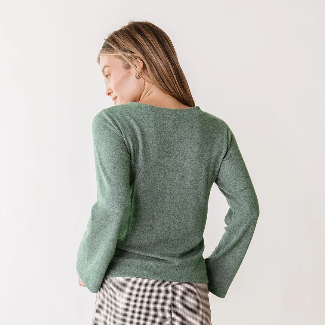 Bow Tie Sweater, Dusk Green