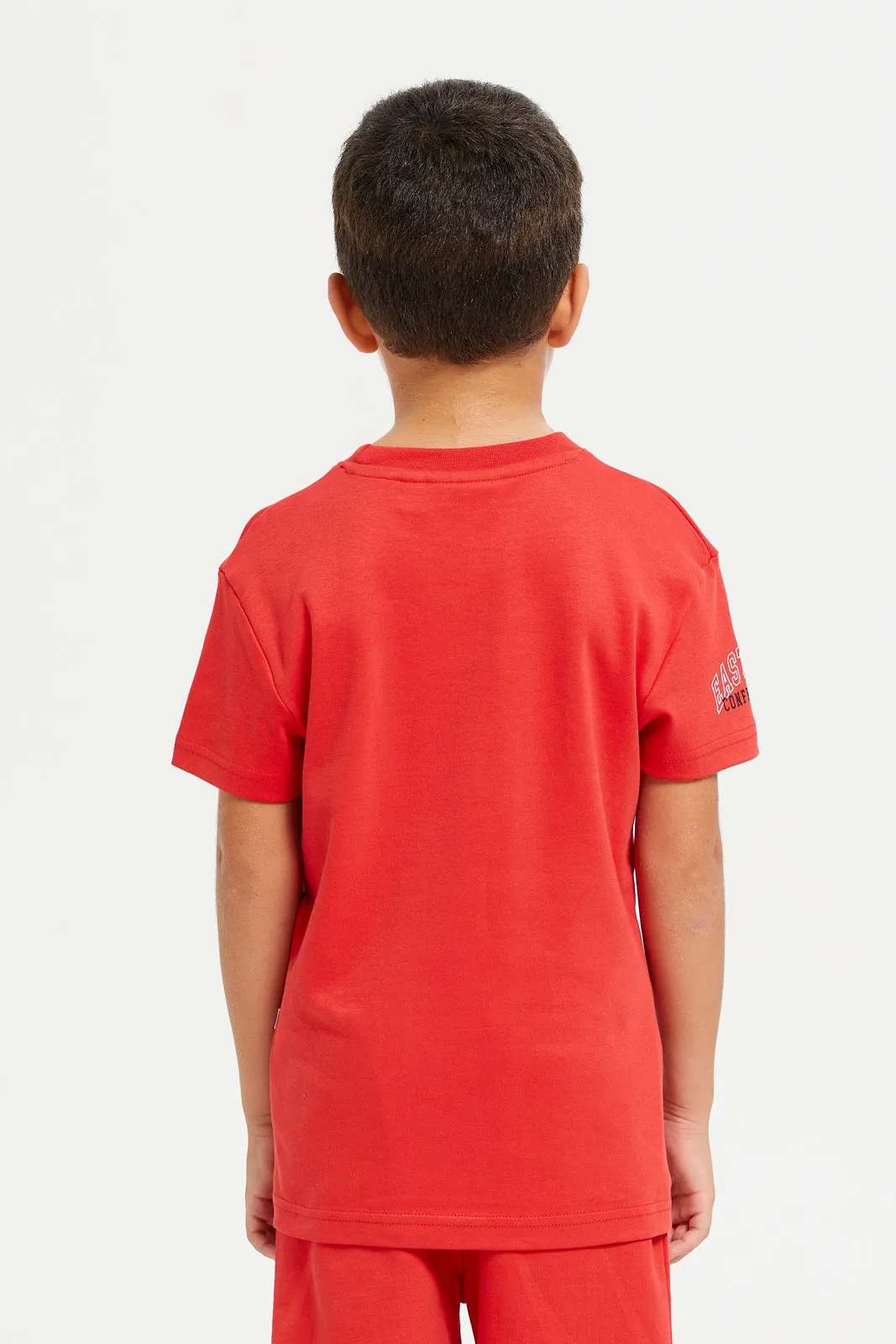 Boys Red Printed Chicago Bulls T-Shirt