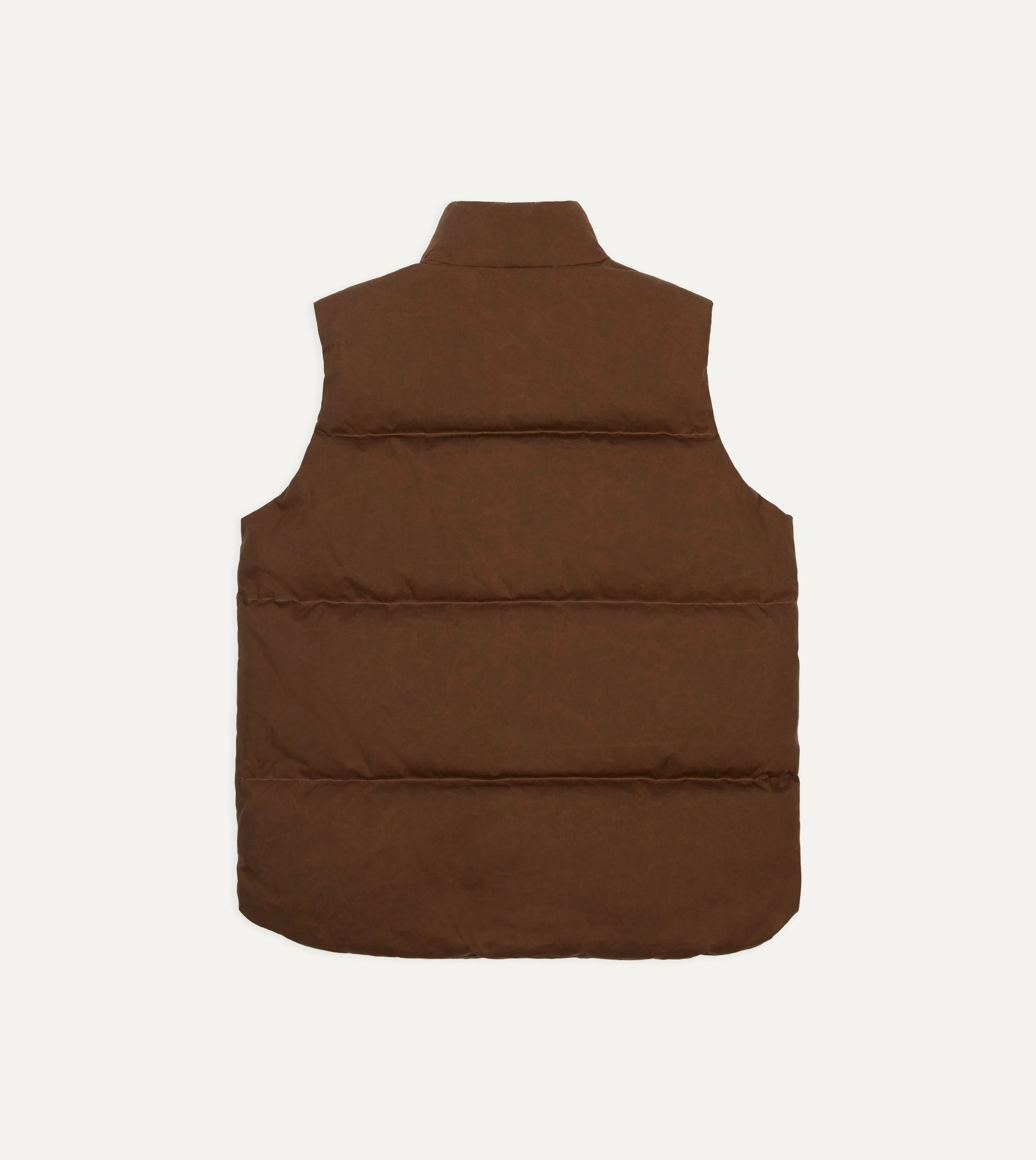 Brown Waxed Cotton Down Vest