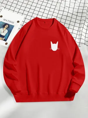 Casual Solid Color Prints Crew Neck Long Sleeve Pullover Sweatshirt