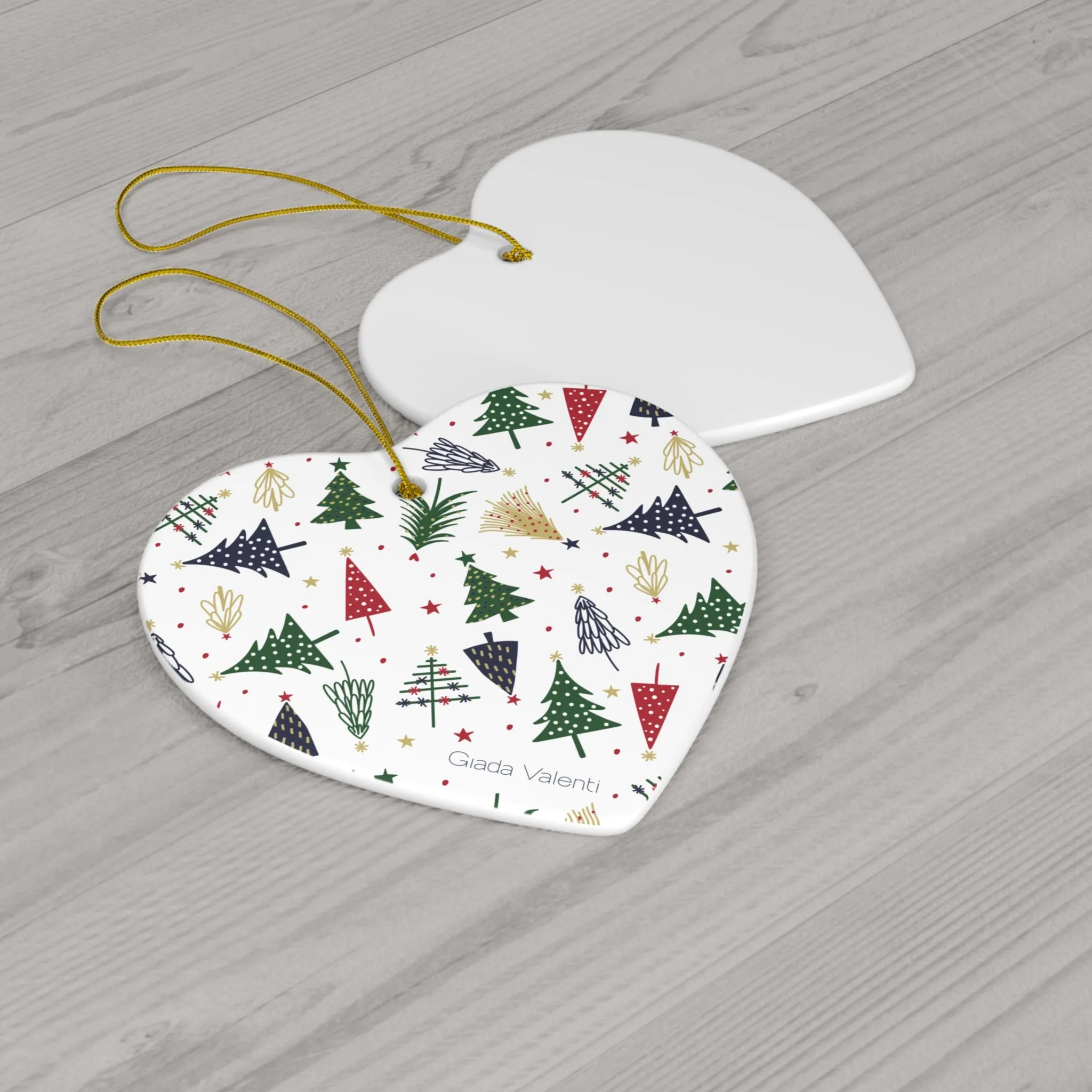 Ceramic Ornament with Italian Design print | Christmas Trees | Giada Valenti Collection