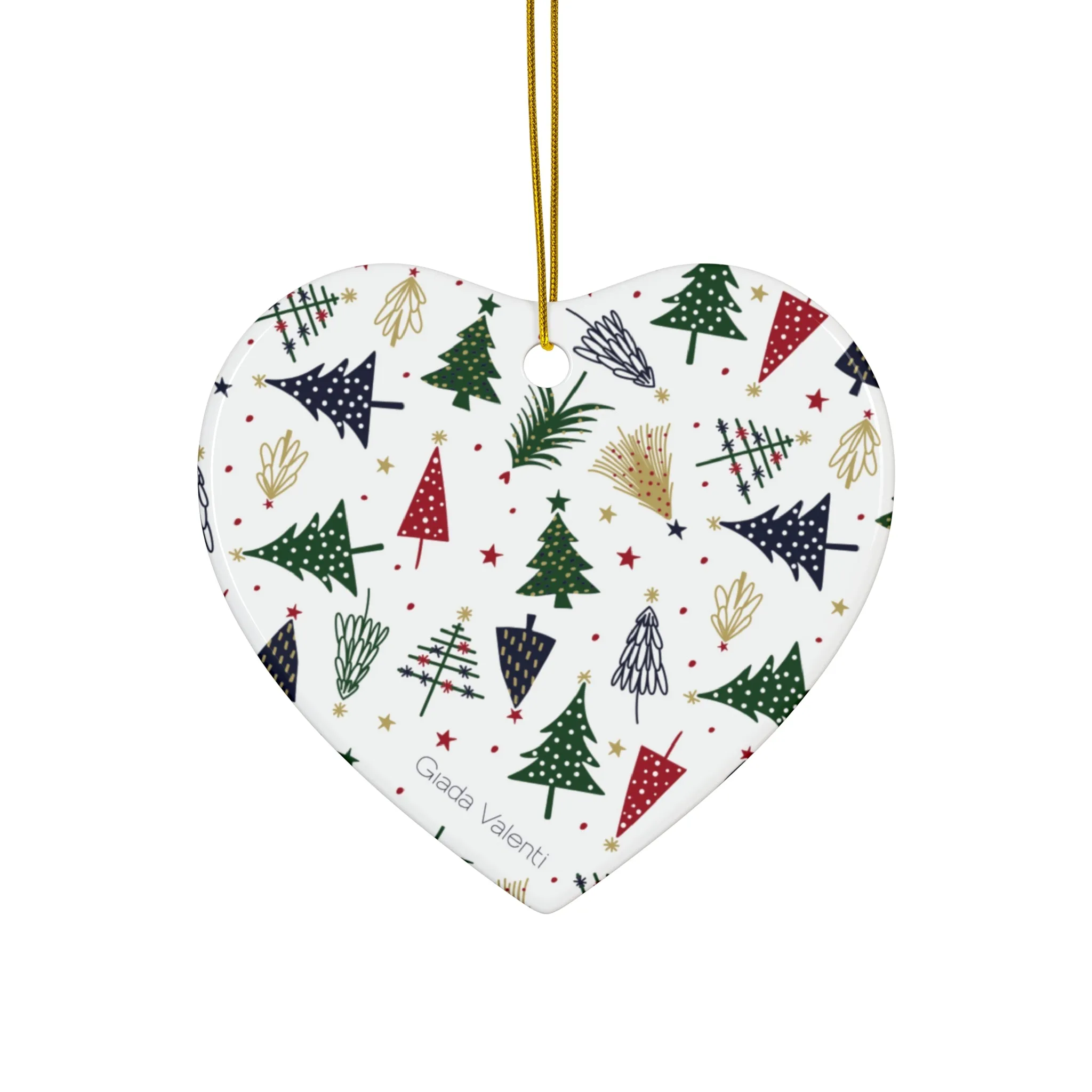 Ceramic Ornament with Italian Design print | Christmas Trees | Giada Valenti Collection