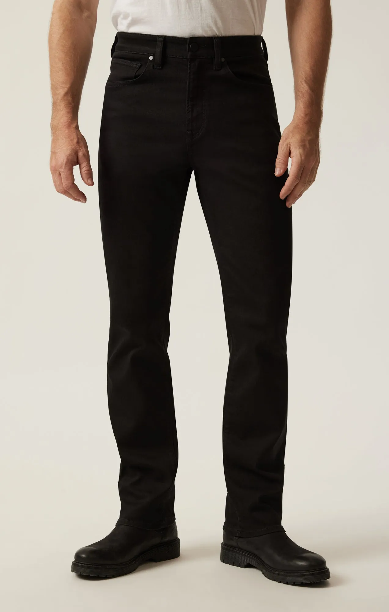 Charisma Relaxed Straight Pants in Black Siena