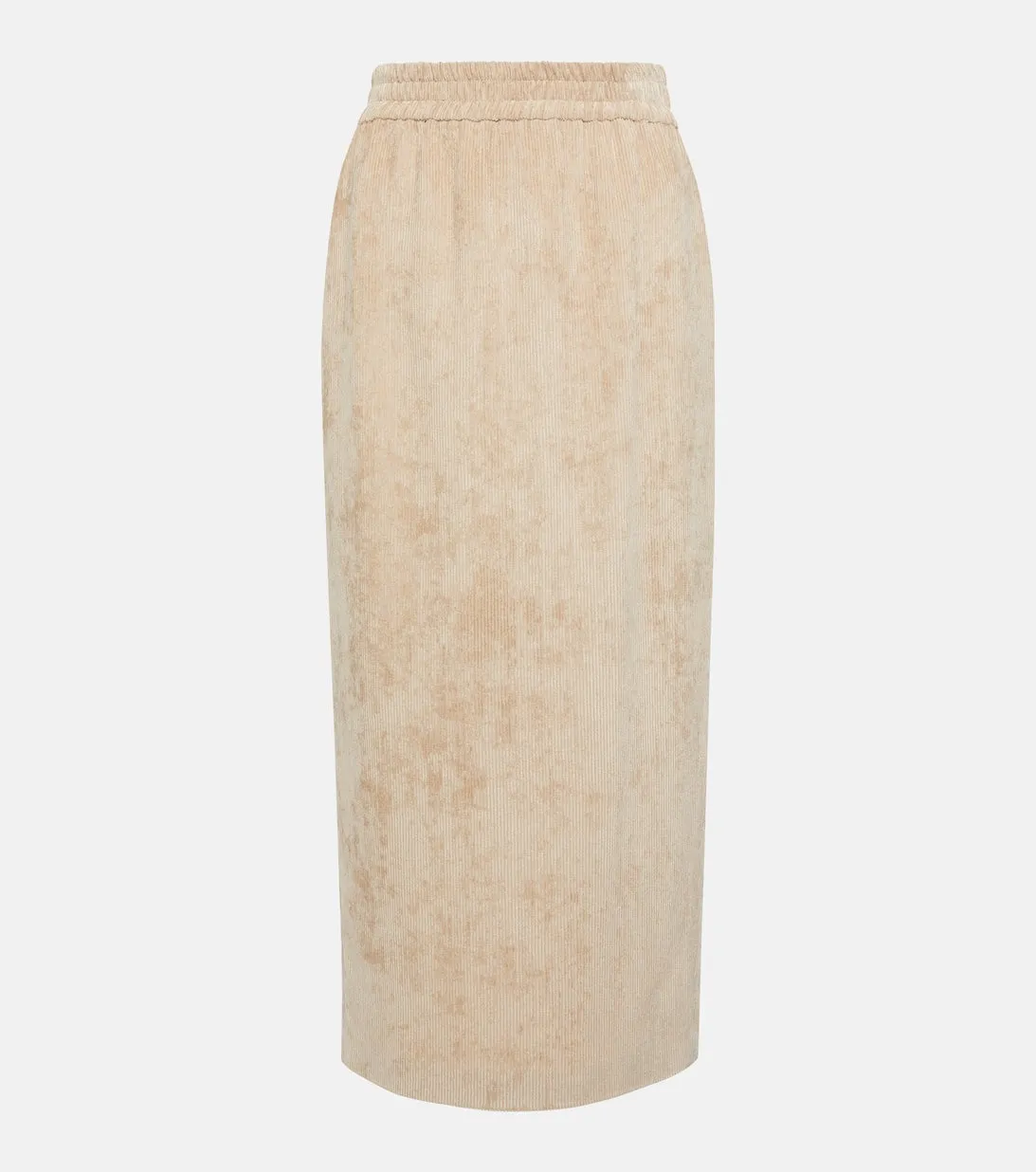 Corduroy midi pencil skirt BRUNELLO CUCINELLI, beige