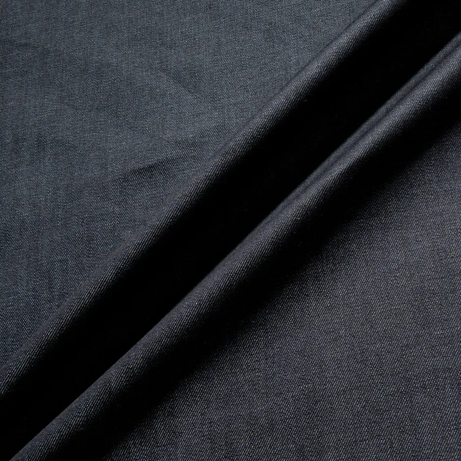 Dark Ink Blue Stretch Cotton Denim