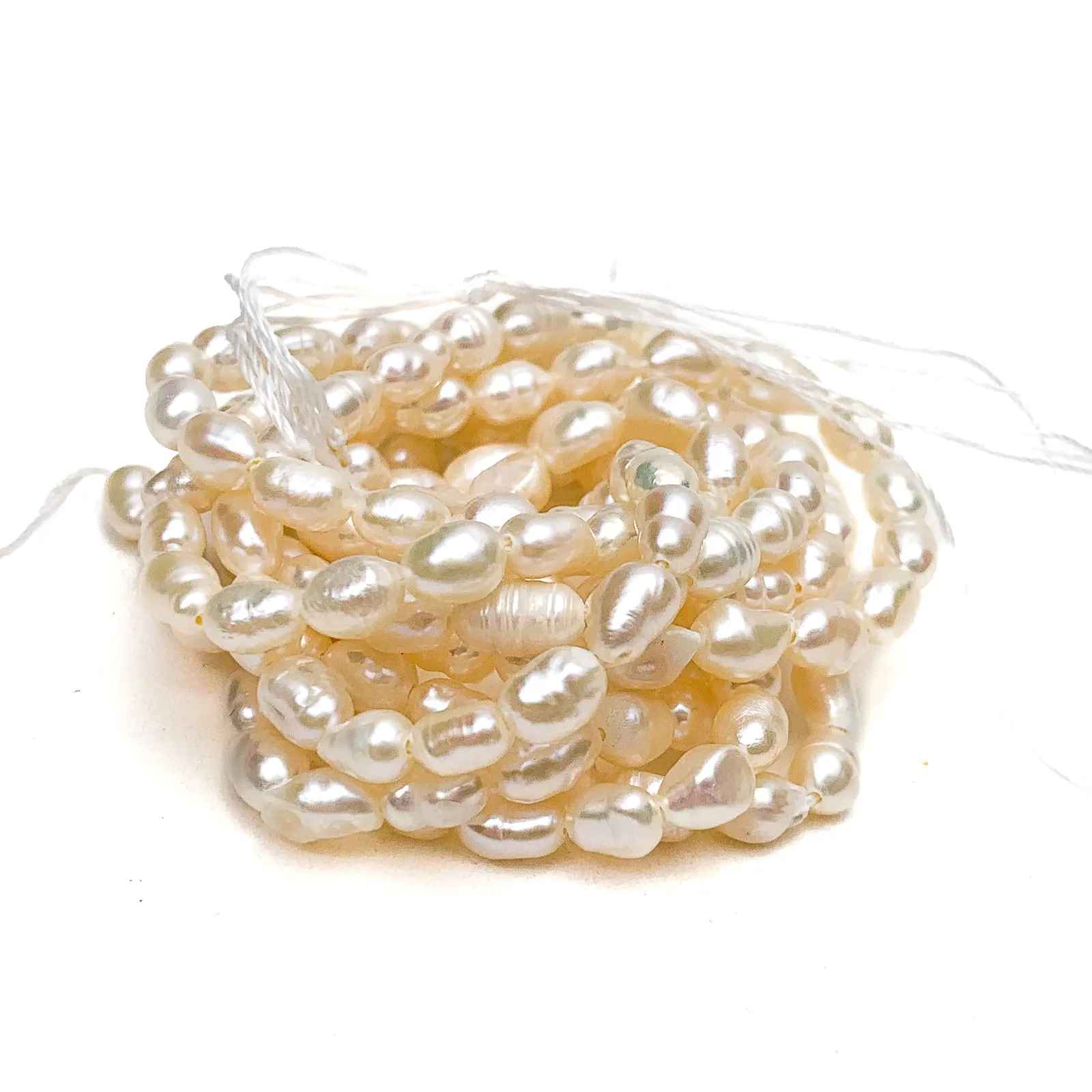 Ecru Rice Freshwater Pearl Bead Strand