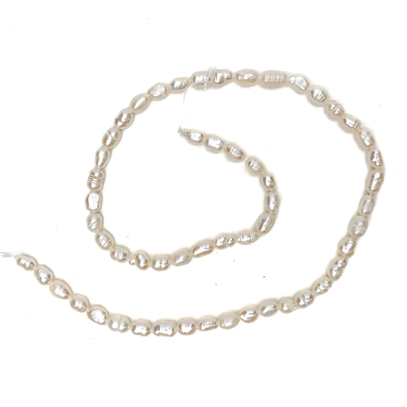 Ecru Rice Freshwater Pearl Bead Strand