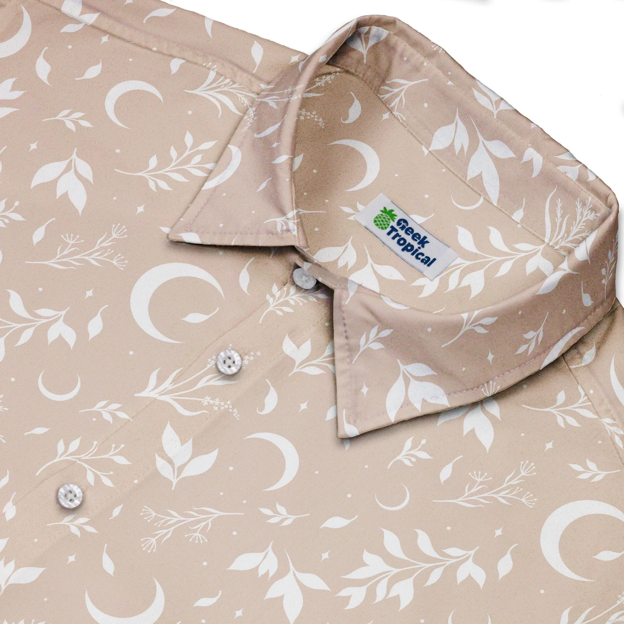 Episodic Crescent Moon Garden Biege Button Up Shirt