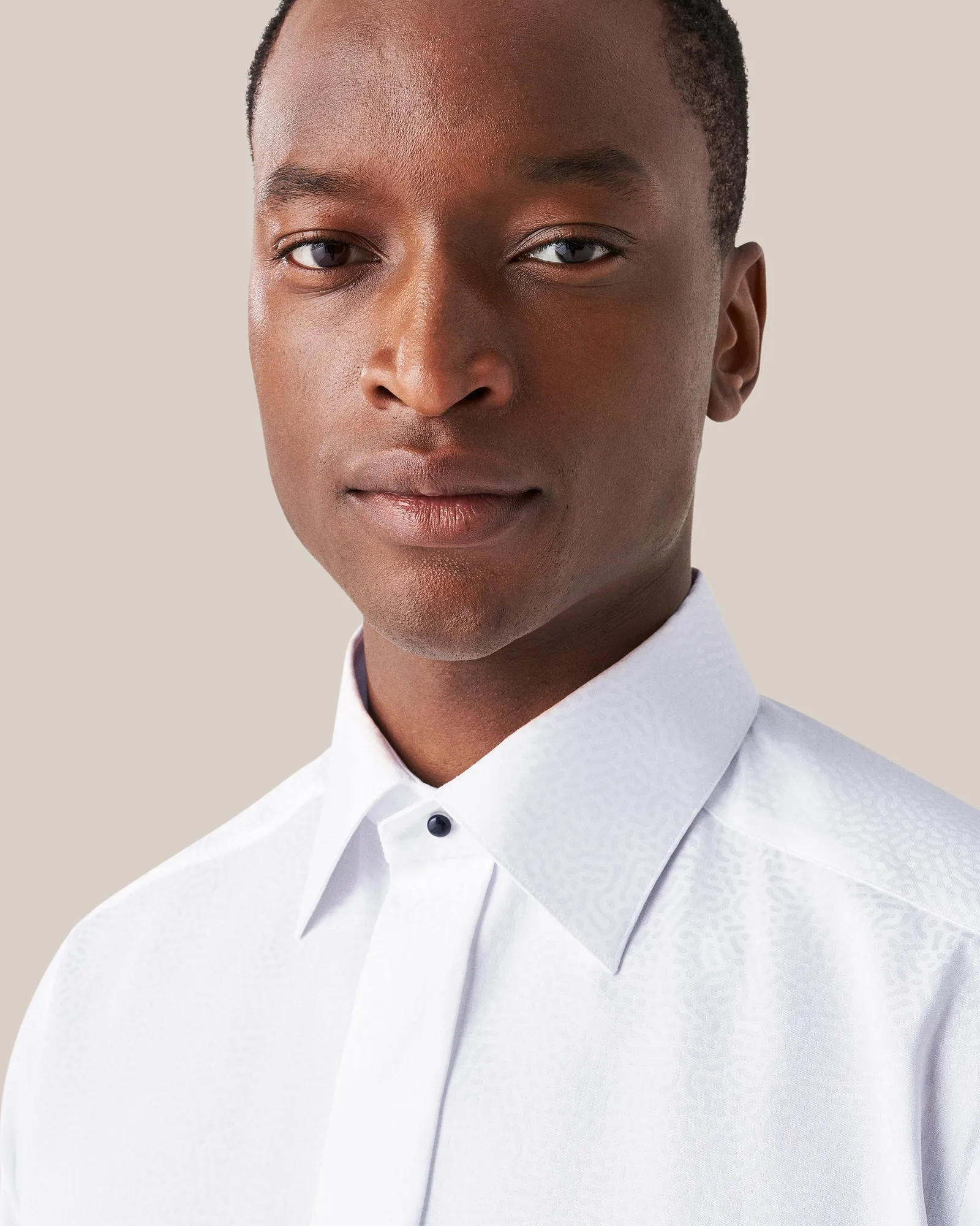 ETON 10000426901 WHITE JACQUARD SLIM FC SHIRT