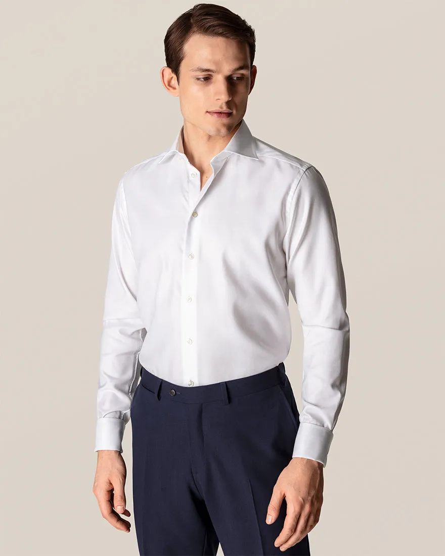 ETON 31007951200 WHITE TEXTURED TWILL SLIM FC SHIRT