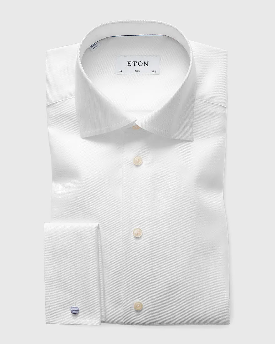 ETON 31007951200 WHITE TEXTURED TWILL SLIM FC SHIRT