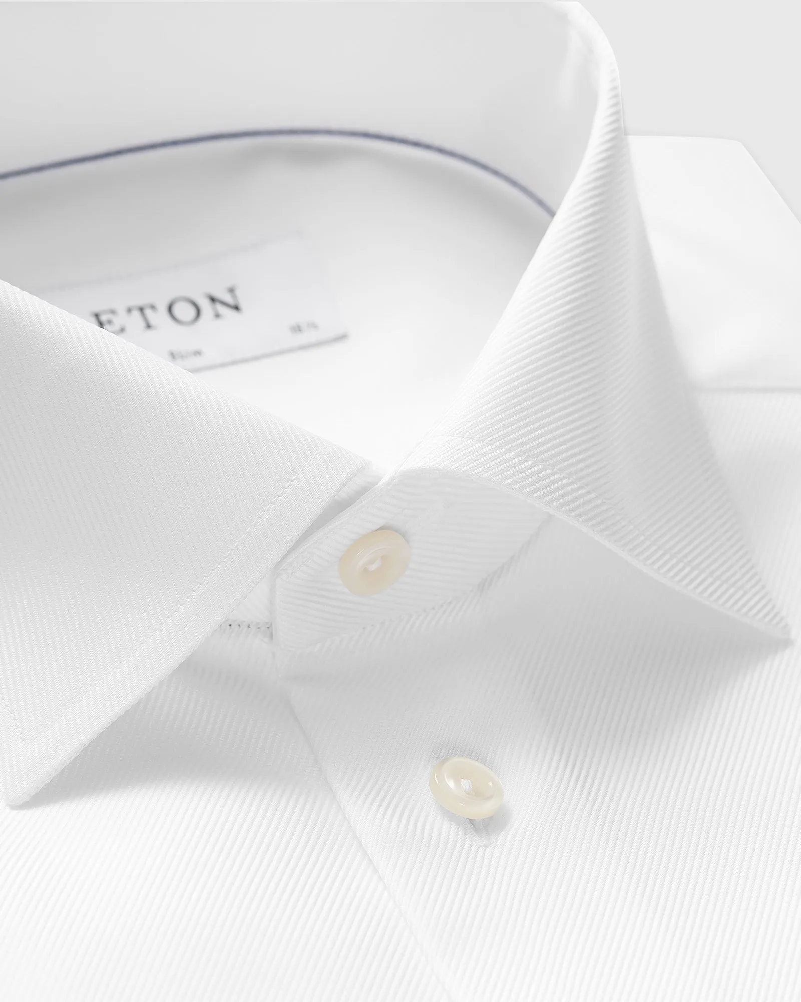 ETON 31007951200 WHITE TEXTURED TWILL SLIM FC SHIRT