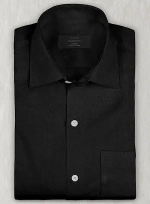 European Black Linen Shirt