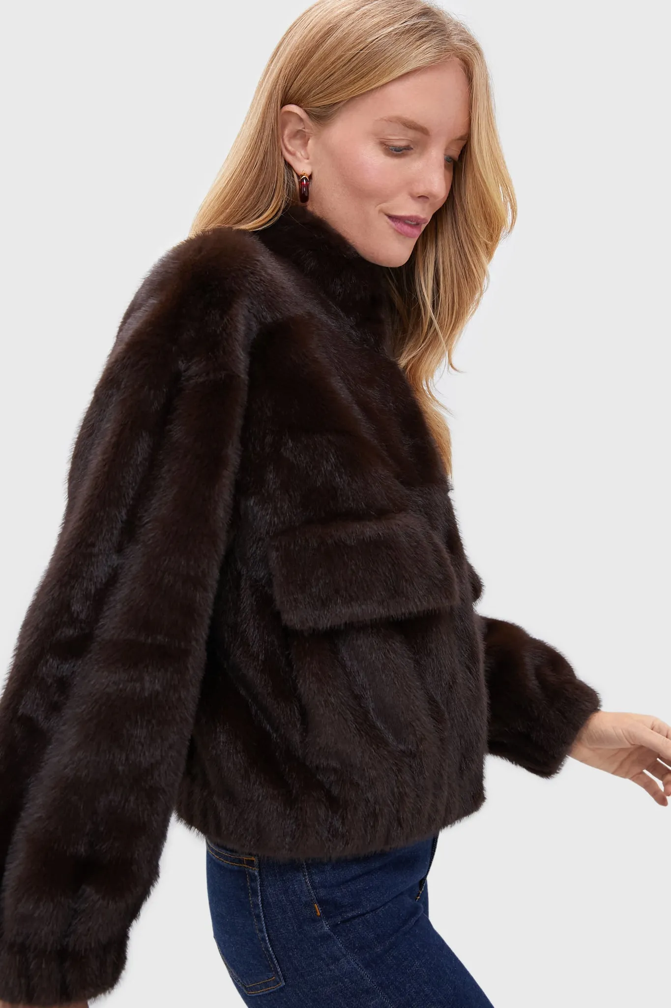 Faux Fur Chocolate Paros Coat