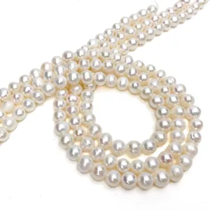 Fine White Round Freshwater Pearl Bead Strand