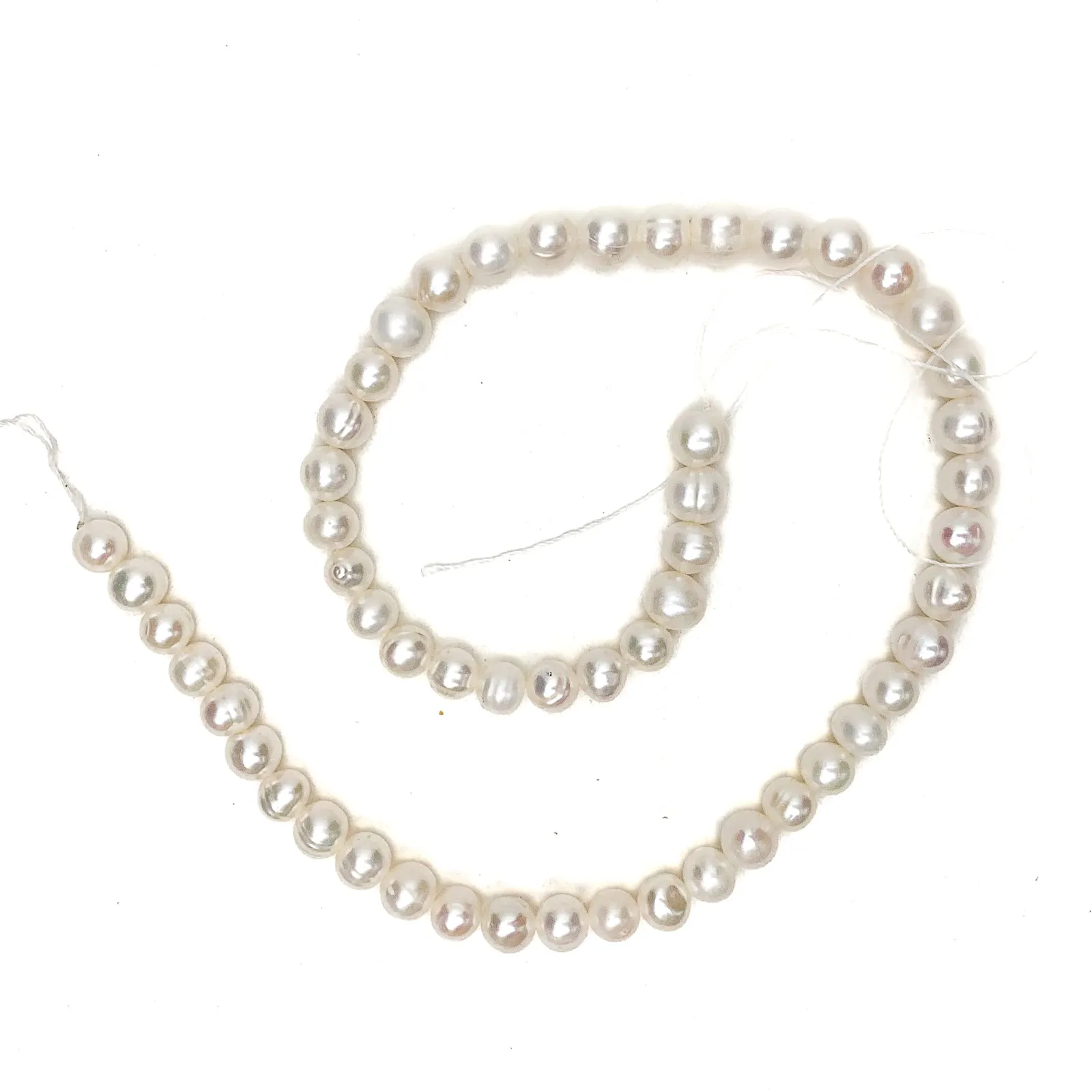 Fine White Round Freshwater Pearl Bead Strand