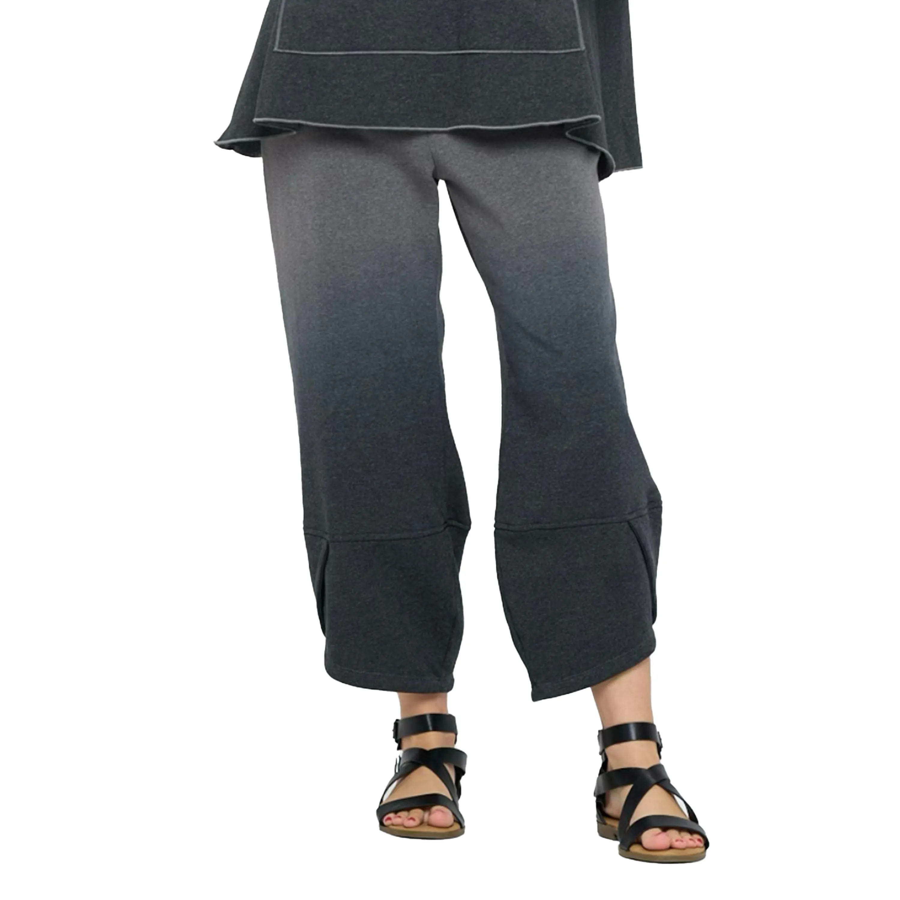 Focus Fashion Dip-Dye Pull-On Pant in Charcoal/Black - FT-4067-CBK