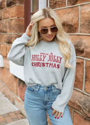 Holly Jolly Christmas Grey Sweater