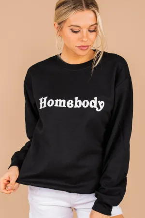 Homebody Black Graphic Sweatshirt