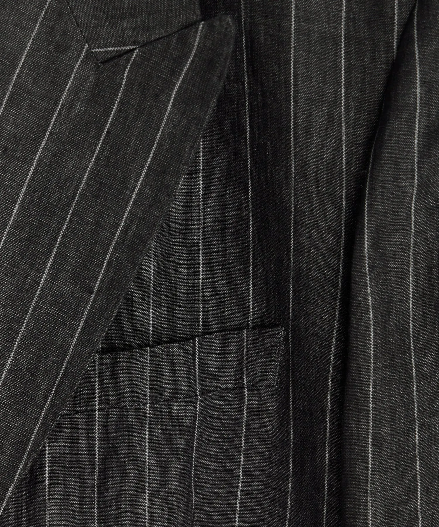 Italian Linen Wythe Suit Jacket in Charcoal Pinstripe