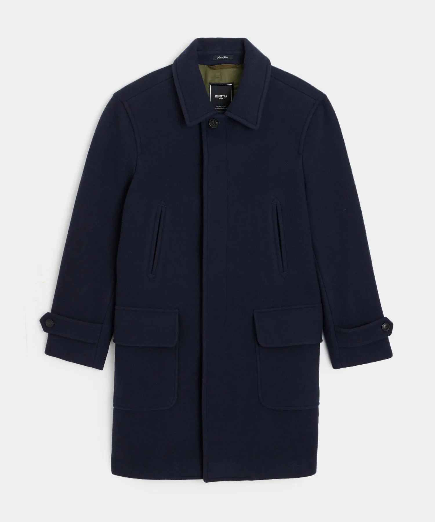 Italian Wool Car Coat in Navy