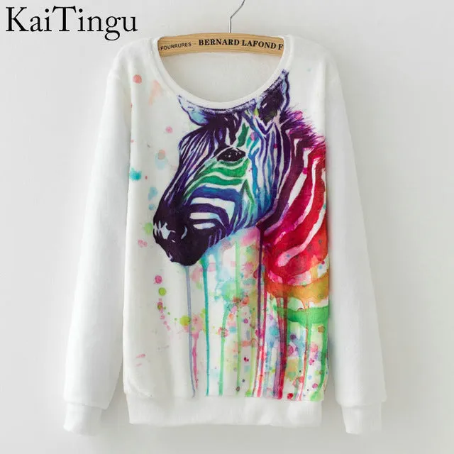 KaiTingu Brand 2017 New Fashion Autumn Women Long Sleeve Flannel Tracksuit Hoodie Dream Catcher Print Casual Pullover Sweatshirt