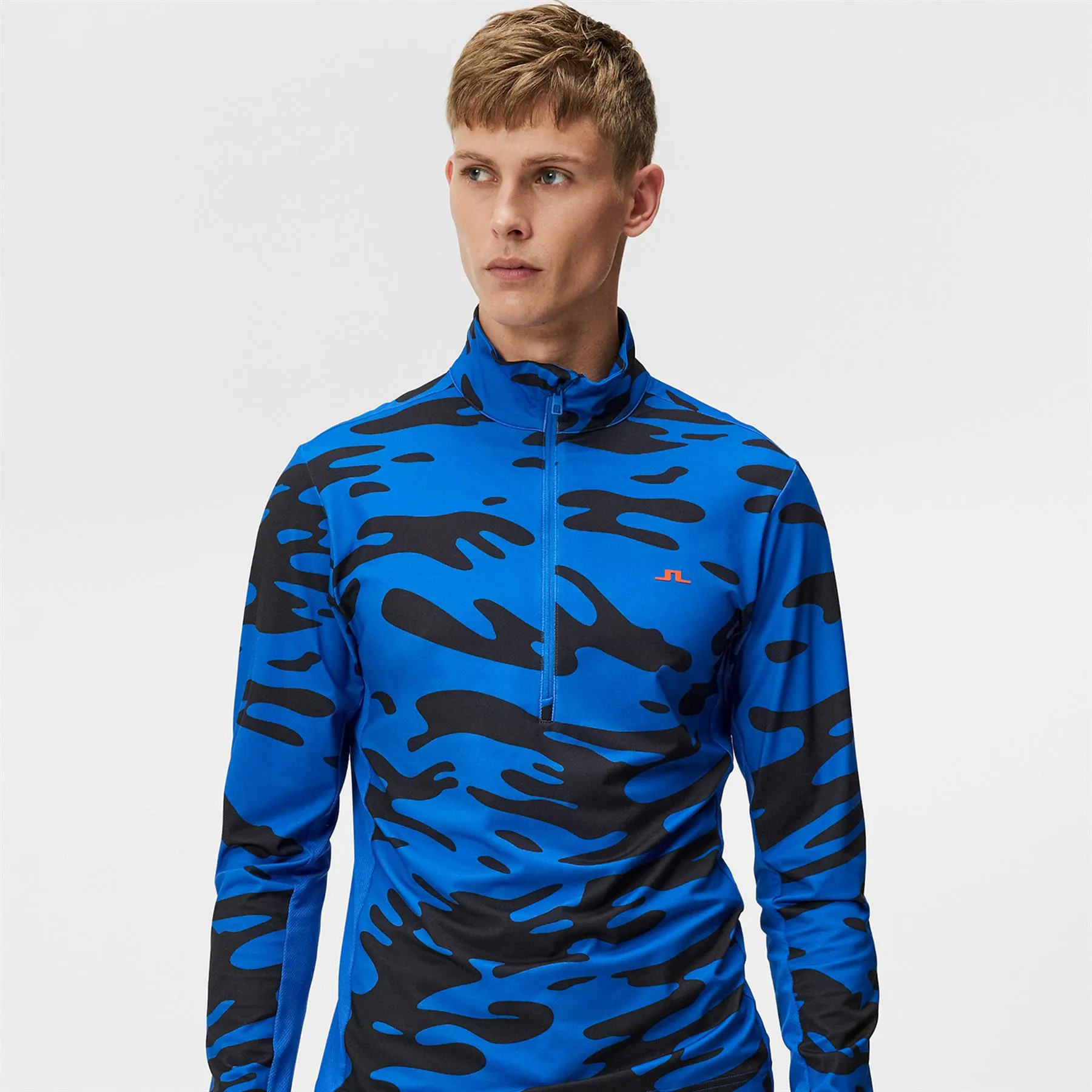 Luke Regular Fit Half Zip Printed Mid Layer Neptune Blue - SS24