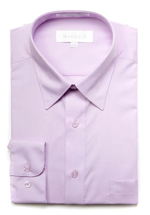 Marquis Men's Classic Fit Solid Dress Shirt - Lilac