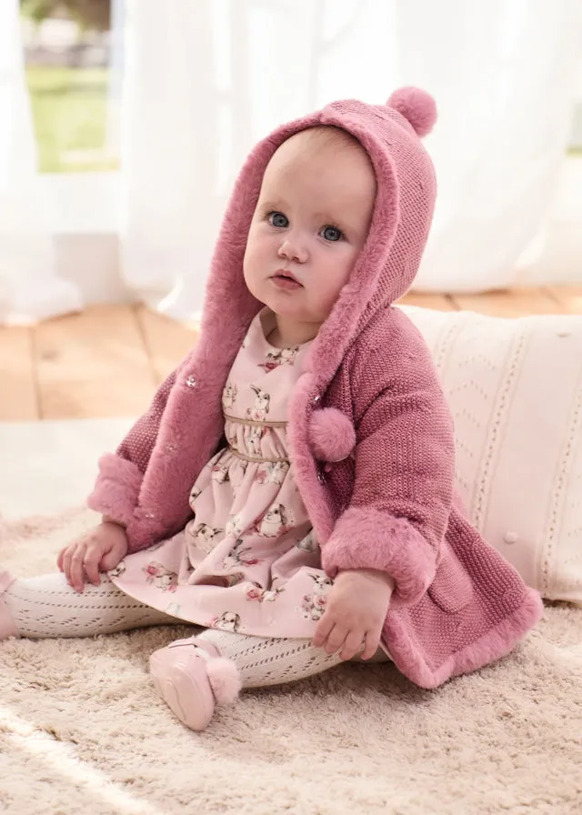 Mayoral Baby Girls Dusky Pink Knit Cardigan