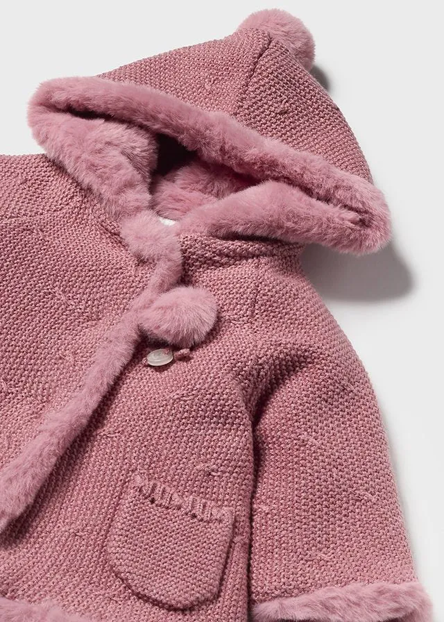 Mayoral Baby Girls Dusky Pink Knit Cardigan