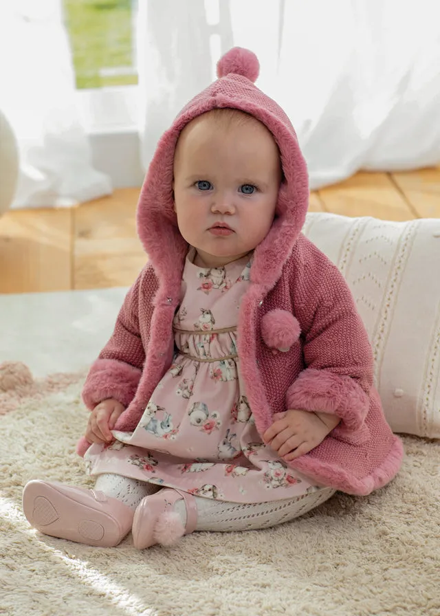 Mayoral Baby Girls Dusky Pink Knit Cardigan