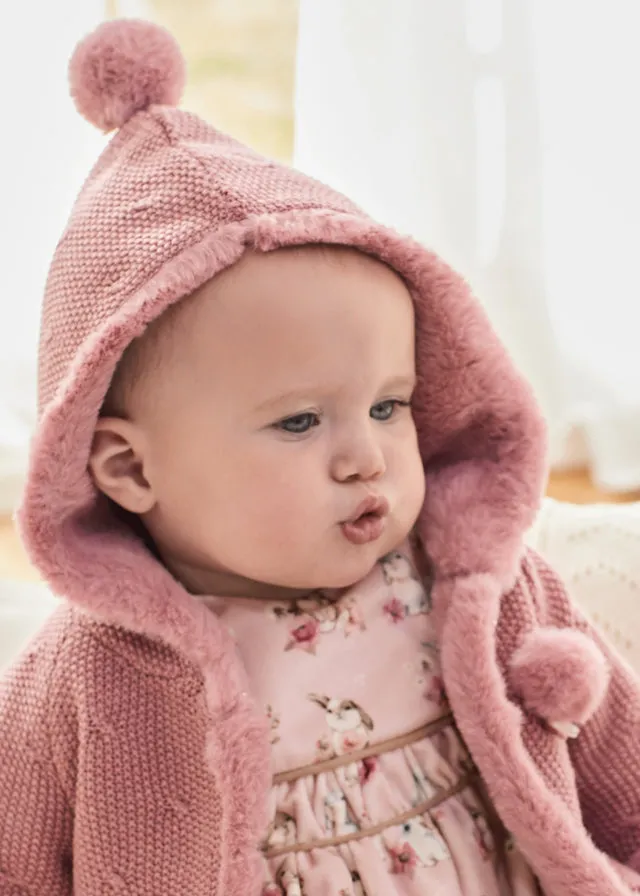 Mayoral Baby Girls Dusky Pink Knit Cardigan