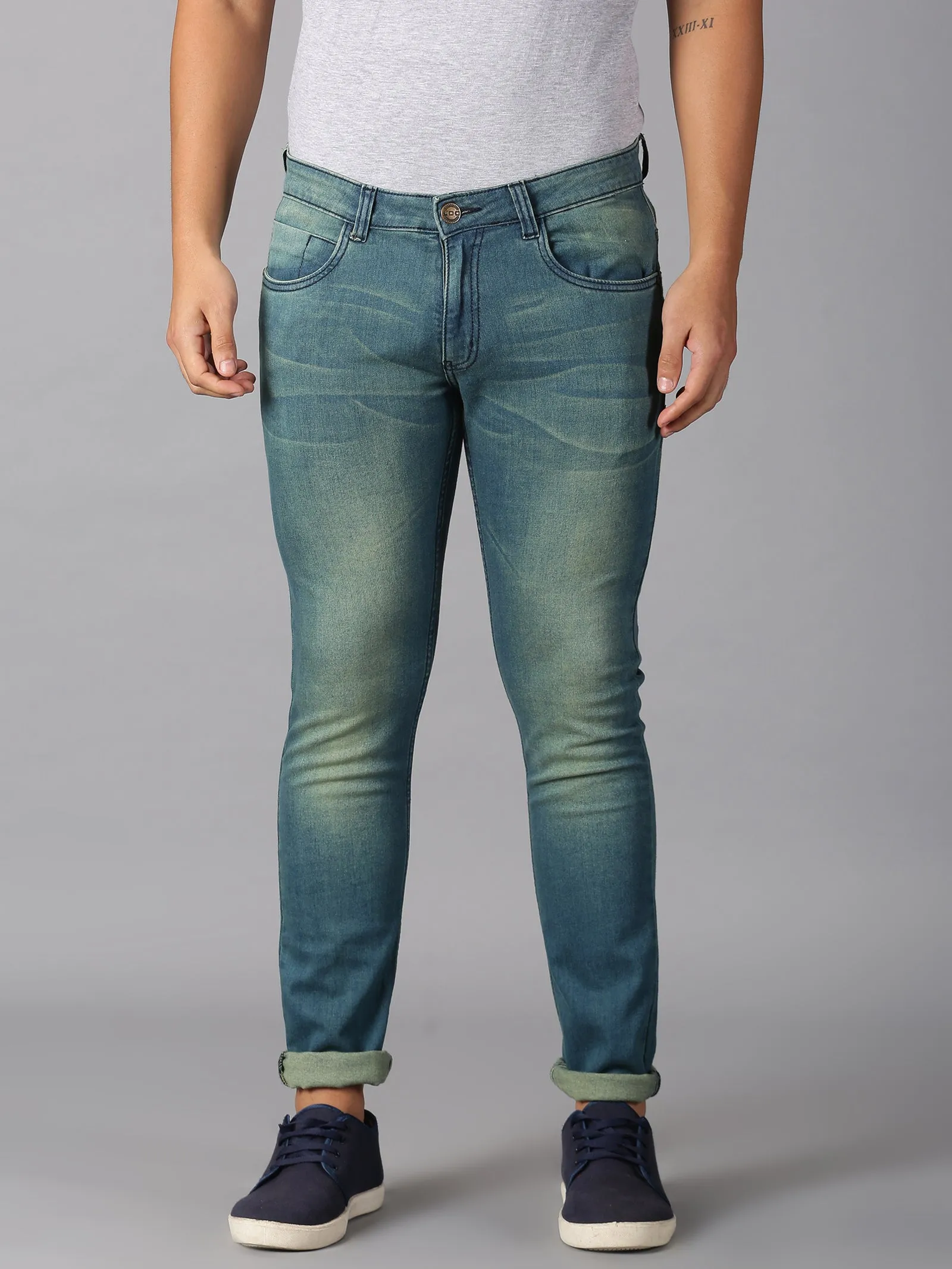 MEN'S TINTED BLUE SLIM FIT JEANS