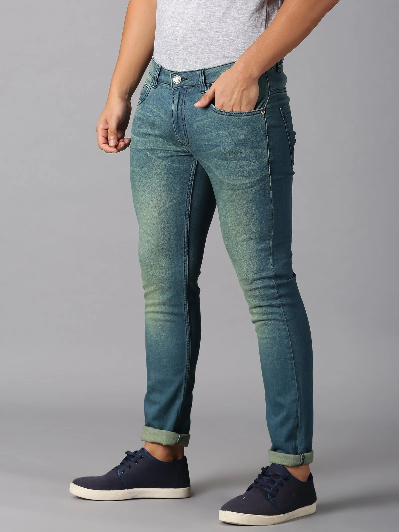 MEN'S TINTED BLUE SLIM FIT JEANS