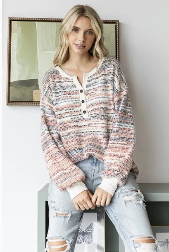 Multi Color Knit Sweater - 8433-8436