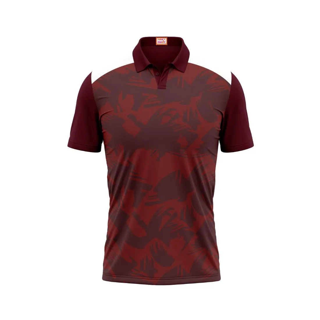 Next Print Customized Polo Neck Maroon Jersey Design 1