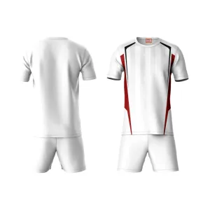 Next Print Round neck jersey white with shorts NPTS142