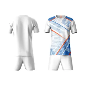 Next Print Round neck jersey white with shorts NPTS146