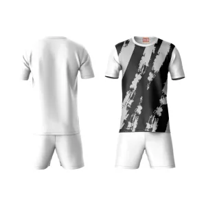 Next Print Round neck jersey white with shorts NPTS43