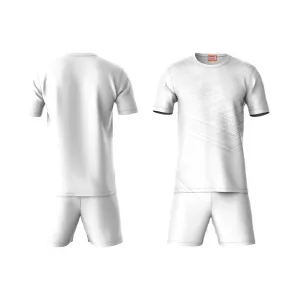 Next Print Round neck jersey white with shorts NPTS50