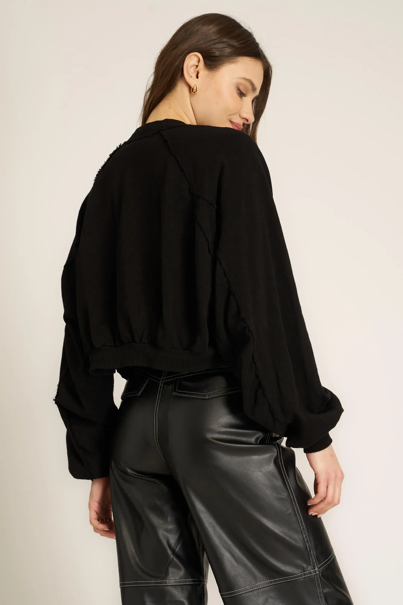 Nieves Seamed Shrug - Black