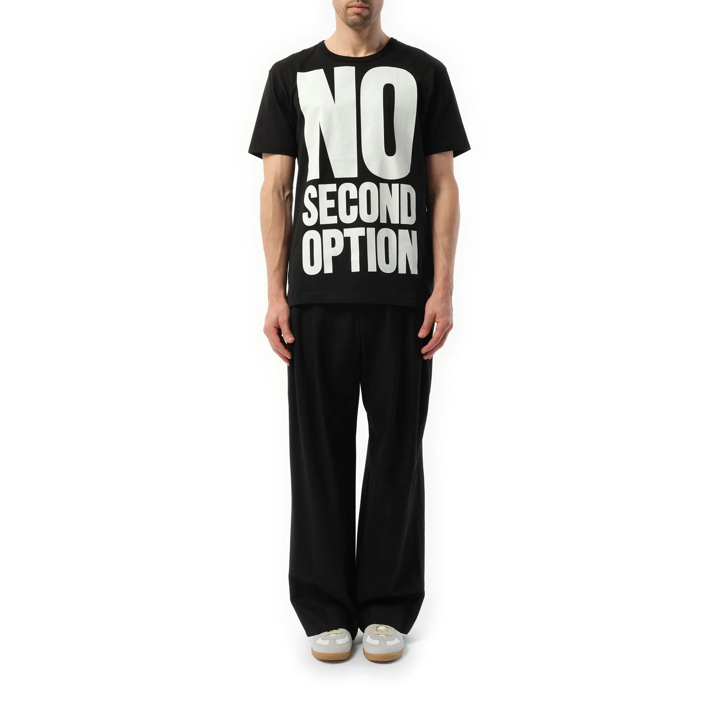 No Second Option Print T-Shirt in Black