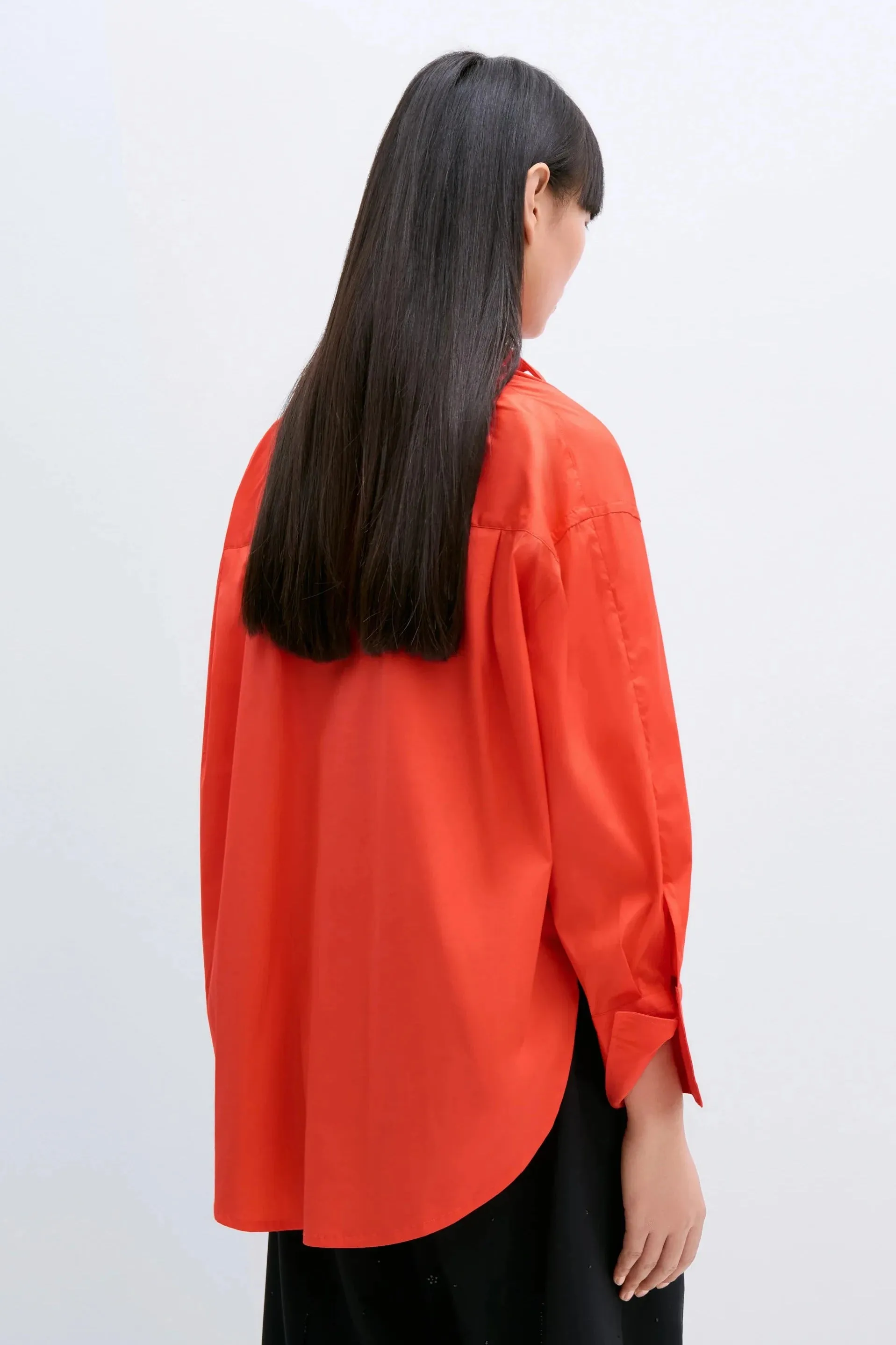 Oversized Cotton Shirt, Coral