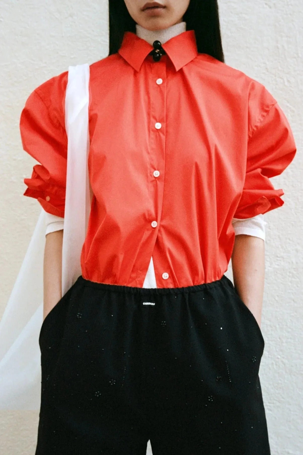 Oversized Cotton Shirt, Coral